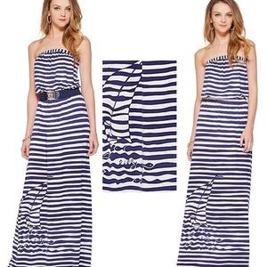 Lilly Pulitzer Emmett Maxi Dress Sailboat Stripe Navy Size XS